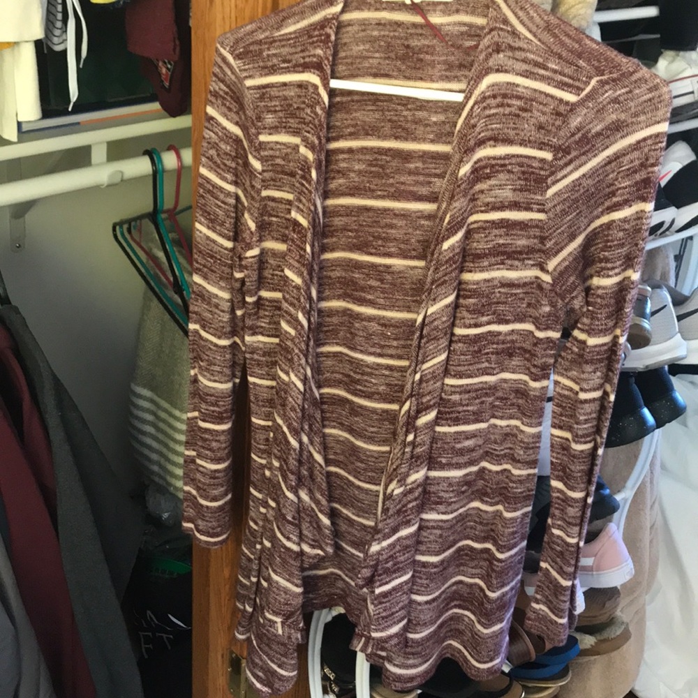 long sleeve striped cardigan